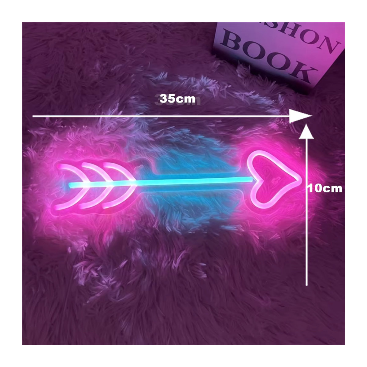 LED Neon Schild in Herzform mit Pfeil in Rosa für dein Zuhause, Party oder Hochzeiten - Bild 2