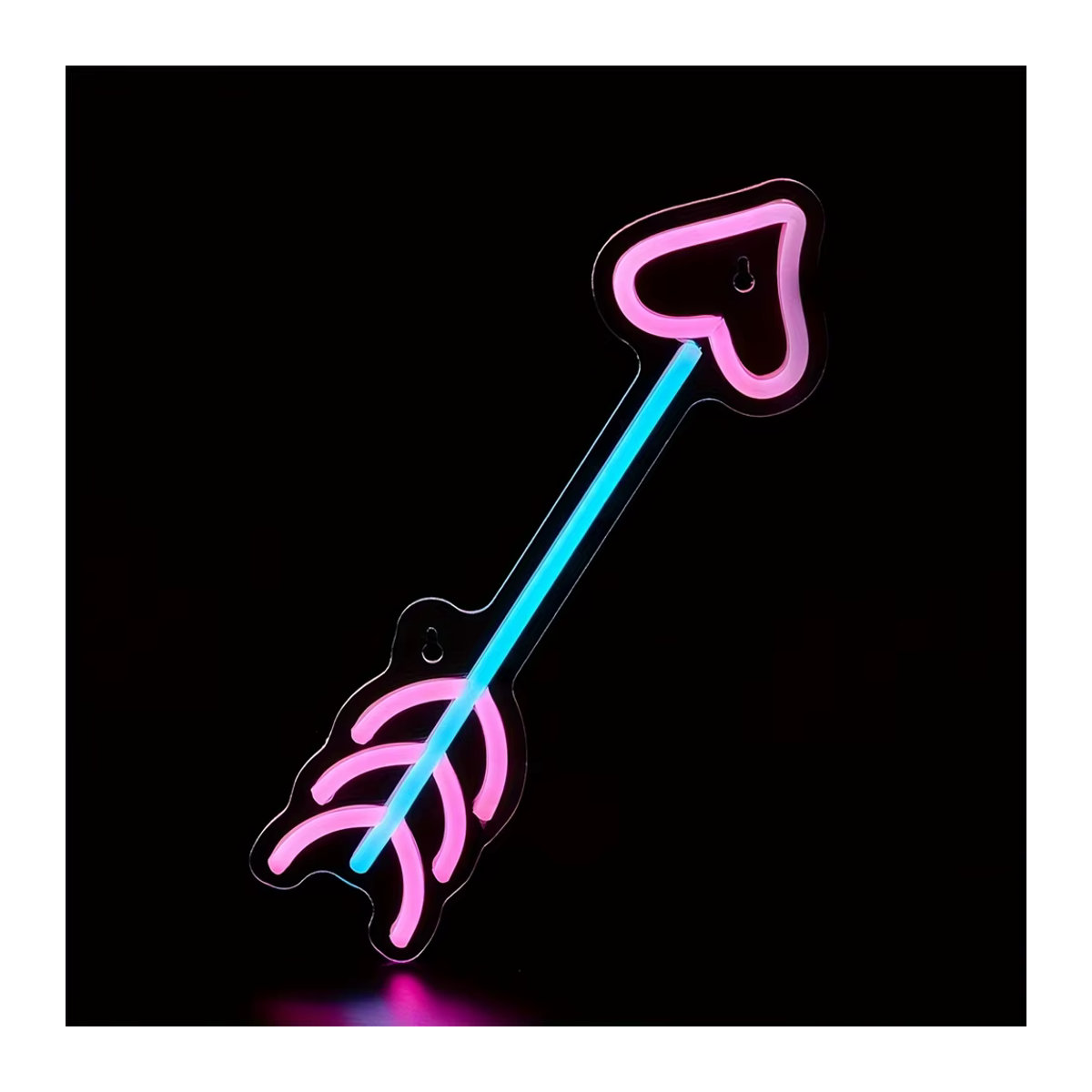 LED Neon Schild in Herzform mit Pfeil in Rosa für dein Zuhause, Party oder Hochzeiten - Bild 3