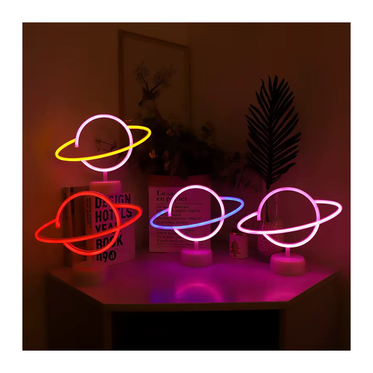 LED Neon Wandleuchte in Planetenform zur Dekoration für dein Zuhause - Bild 2
