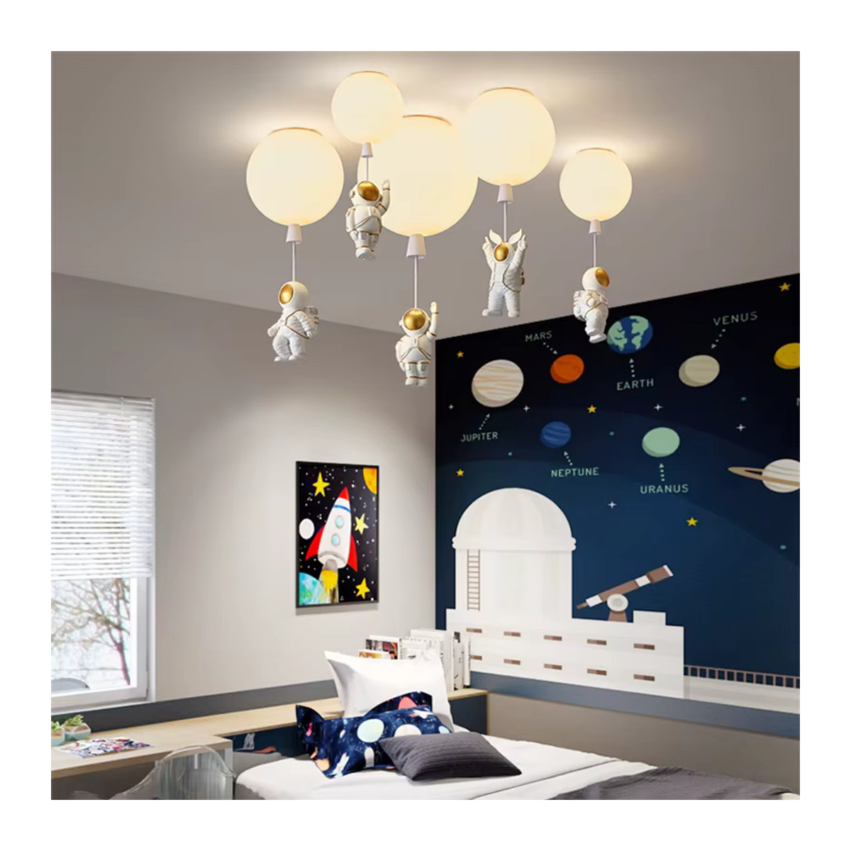 LED Pendelleuchte Lava Ball in Weiß im skandinavischen Design für das Kinderzimmer - Bild 4