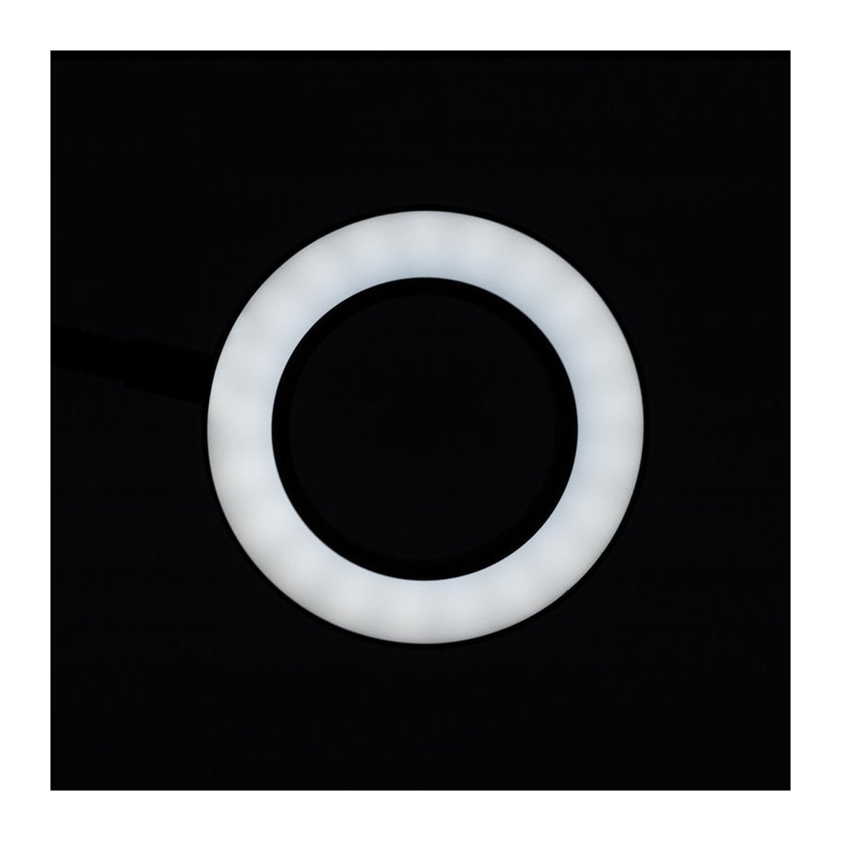 LED Schreibtischlampe mit Lupe und flexiblem Schlangenring in Schwarz - Bild 1