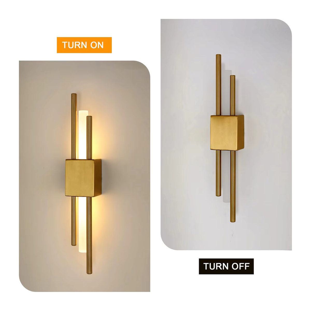 LED-Wandleuchte in Gold mit doppeltem zylindrischem Design und integriertem Warmweiß 3000 K Licht für Badezimmer und Schlafzimmer - Bild 3