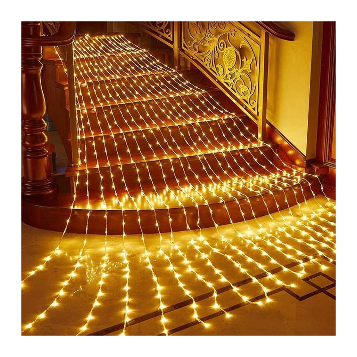 LED Wasserfall Vorhang Eiszapfen Lichterkette für Weihnachten und Dekoration B/H: 3 x 2 m oder 3 x 3 m - Bild 1
