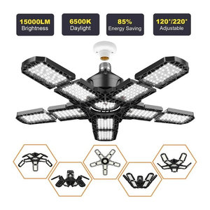 ledcbet Verformbare LED Deckenlampe in Schwarz mit E27 Fassung für industrielle Beleuchtung in Garage, Lager und Werkstatt
