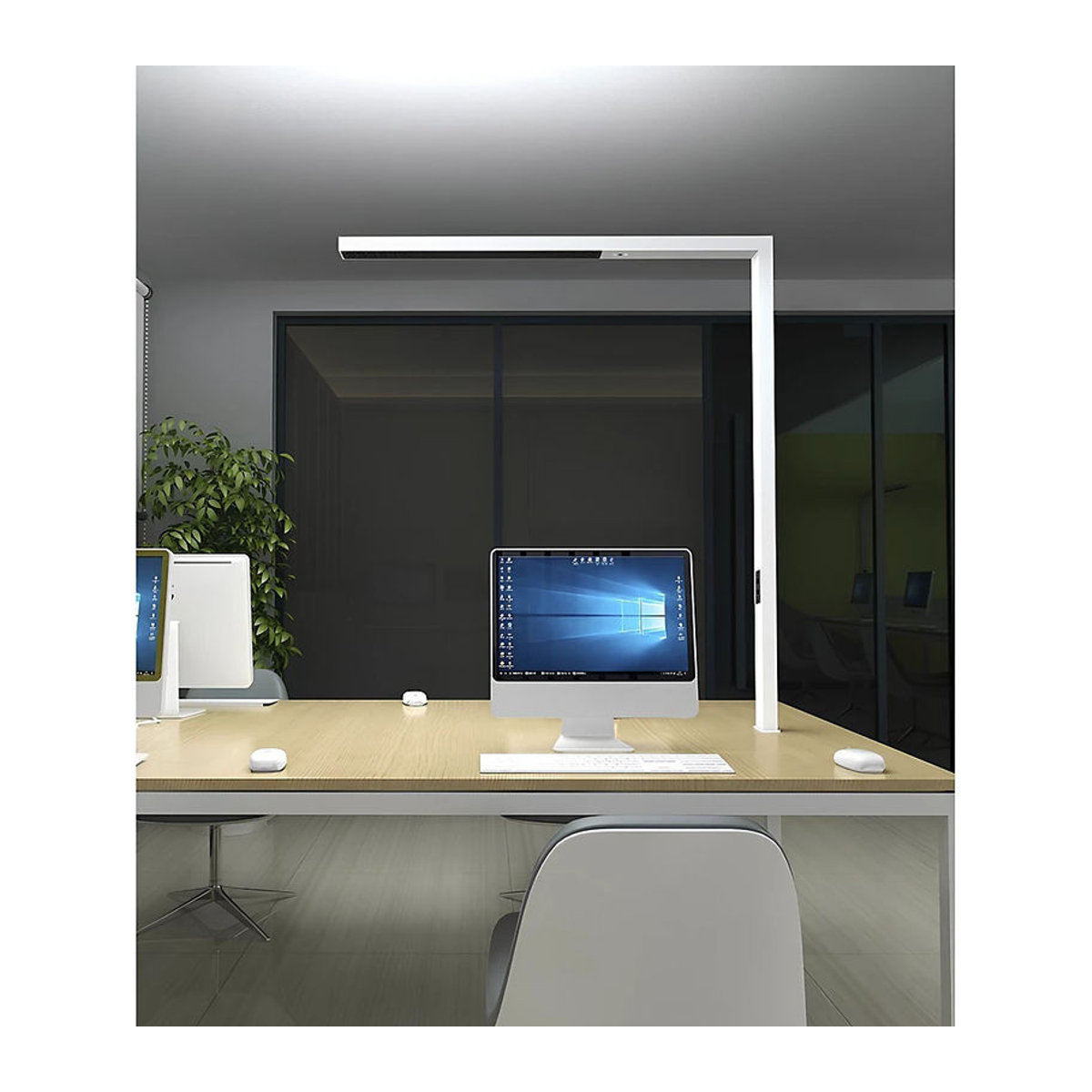 LEDmaxx Linus TLAW1 LED-Schreibtischleuchte aus Aluminium in Weiß mit Tischklemme und neutralweißem Licht - Bild 2