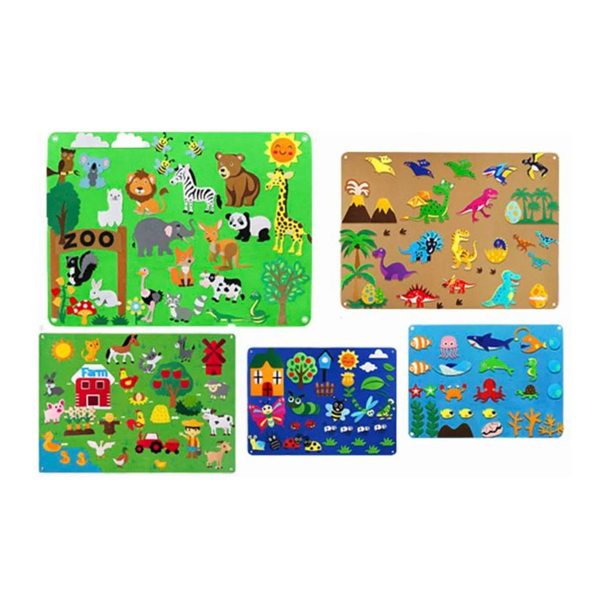 Lee's Sharing Interaktives Montessori Bauernhof Tiere Filz-Spielzeug für Kinder, Mehrfarbiges Wand-Märchenbuch zur Förderung des frühen Lernens - Bild 1