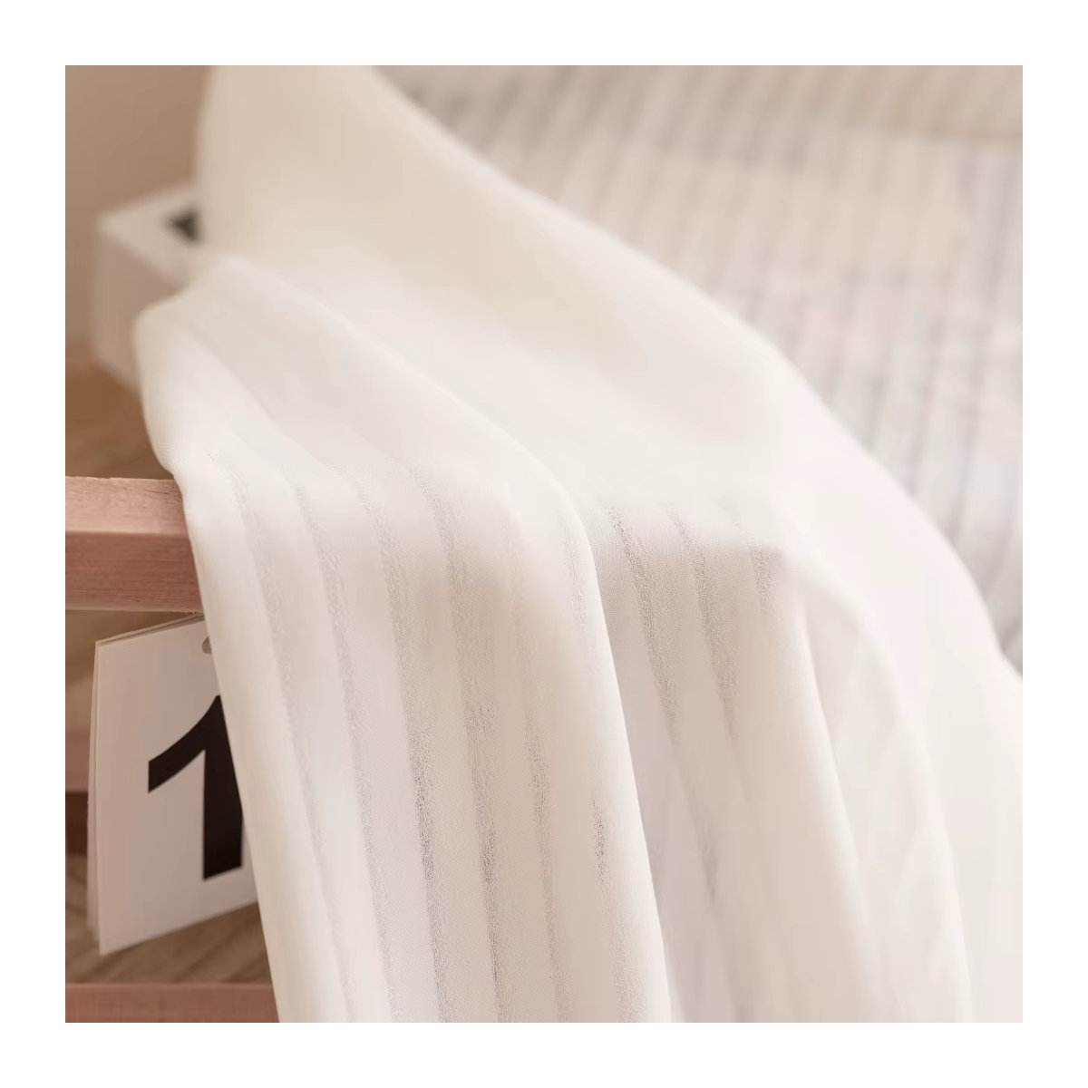 LEEJOOM Tüllvorhang aus Chiffon in Weiß, durchsichtiger Sonnenschutz für dein Wohnzimmer - Bild 4