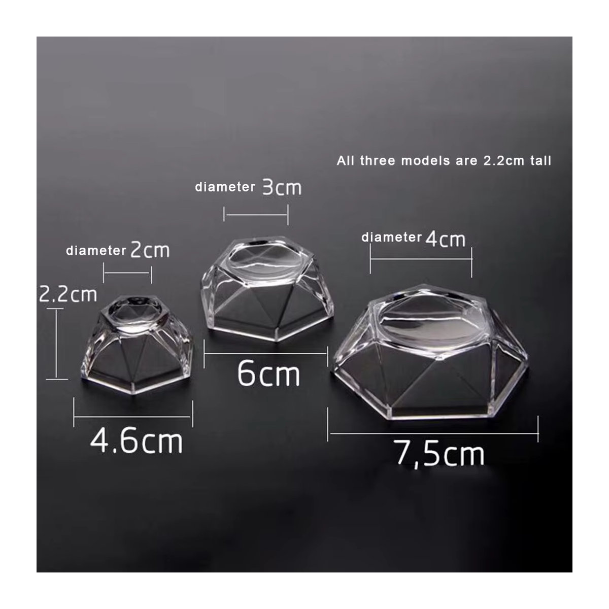 LEENKEA Acryl Kristallkugel Display Basis in Sechseck-Form, transparent, minimalistisches Desktop-Ornament - Bild 2