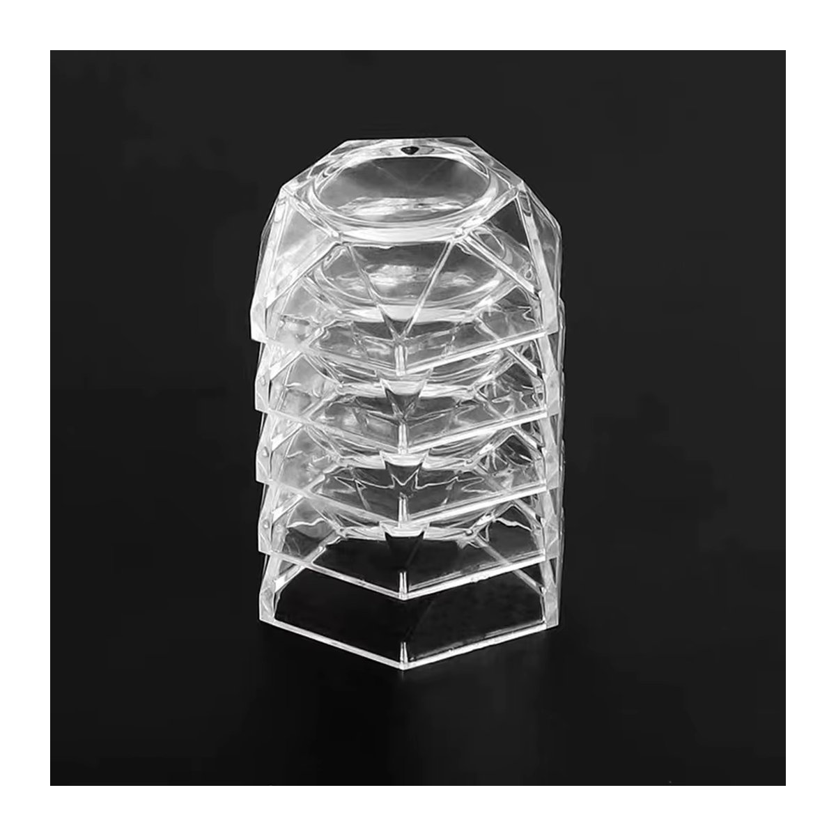 LEENKEA Acryl Kristallkugel Display Basis in Sechseck-Form, transparent, minimalistisches Desktop-Ornament - Bild 3