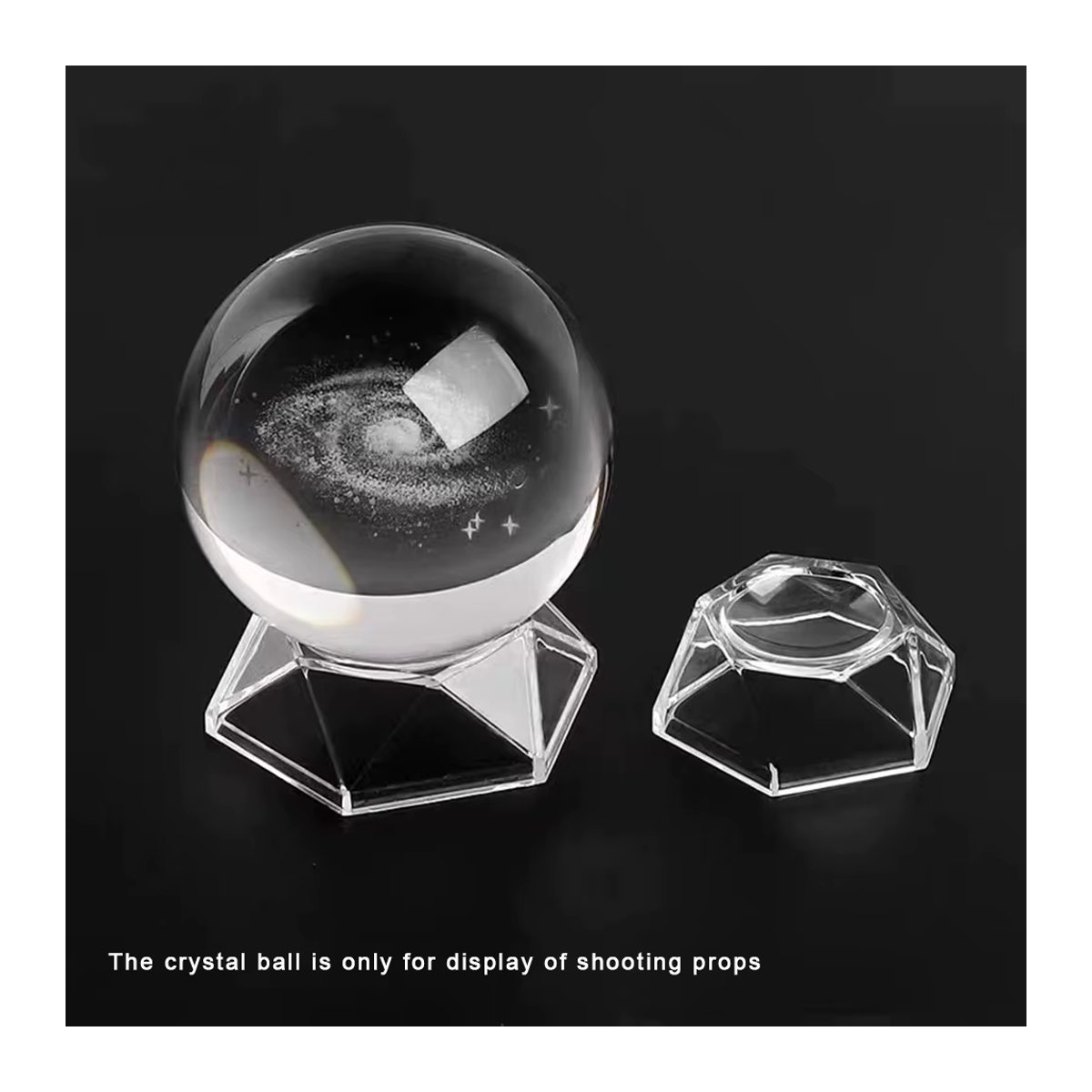 LEENKEA Acryl Kristallkugel Display Basis in Sechseck-Form, transparent, minimalistisches Desktop-Ornament - Bild 4