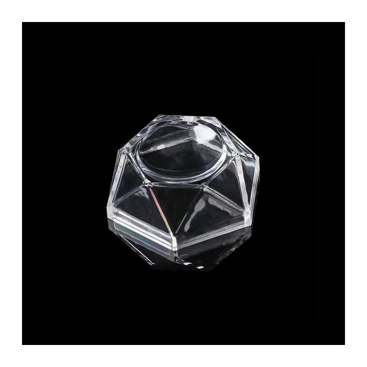 LEENKEA Acryl Kristallkugel Display Basis in Sechseck-Form, transparent, minimalistisches Desktop-Ornament - Bild 5