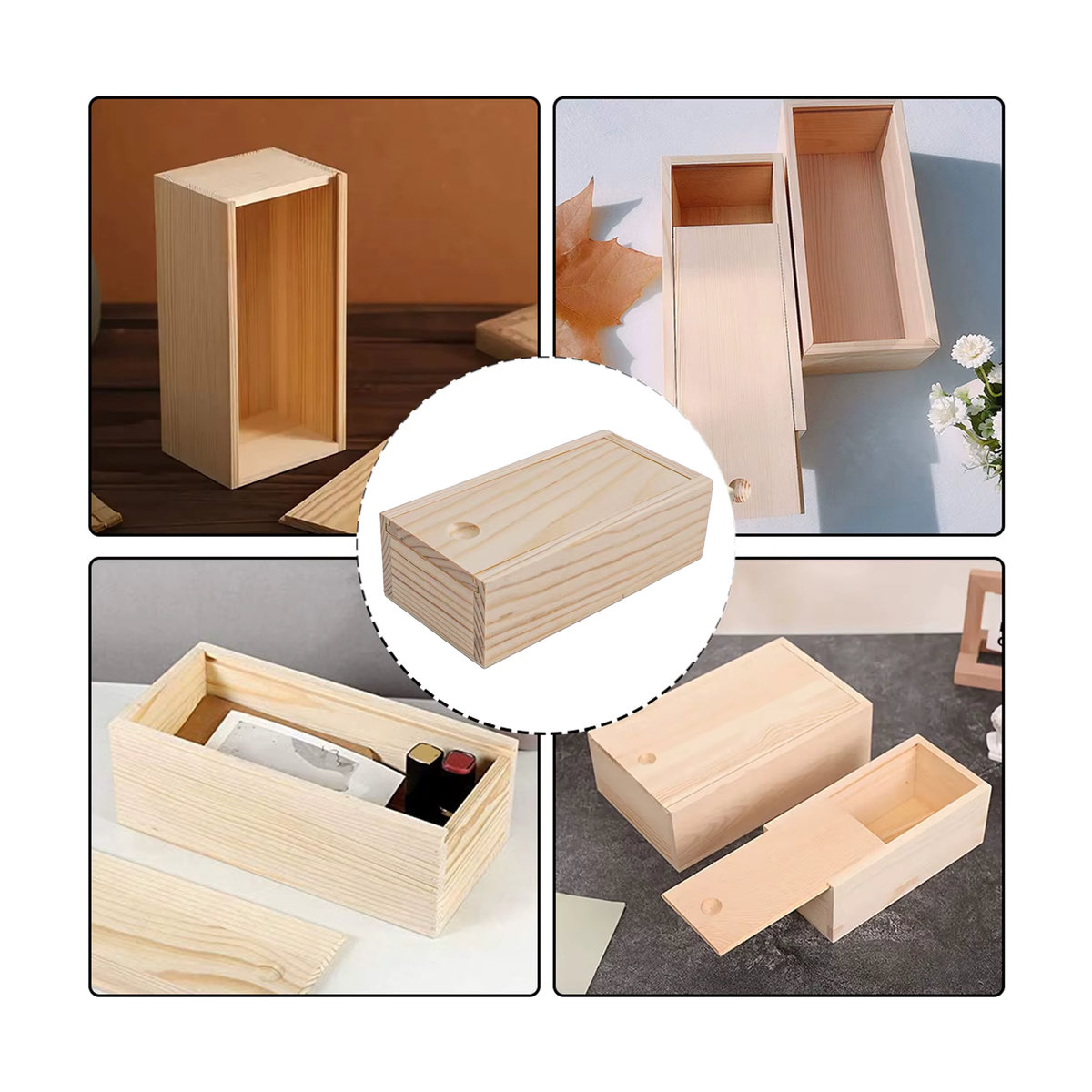 LEENKEA Aufbewahrungsbox aus Kiefernholz in Beige für Andenken und Taufe - Bild 4