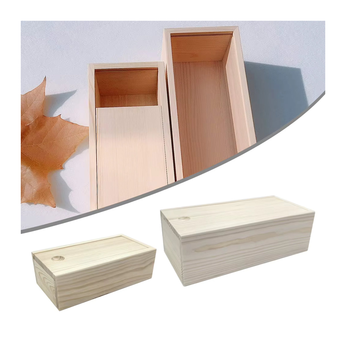 LEENKEA Aufbewahrungsbox aus Kiefernholz in Beige für Andenken und Taufe - Bild 6