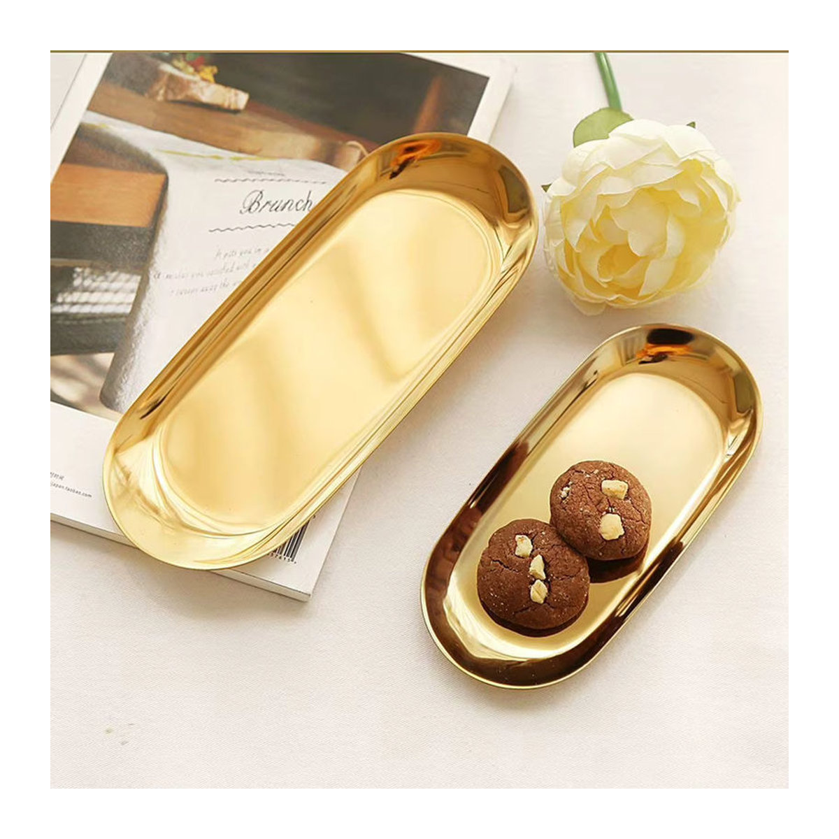 LEENKEA Dekoration Schale Oval aus Metall in Gold als Organizer für Obst, Schmuck oder Accessoires - Bild 4