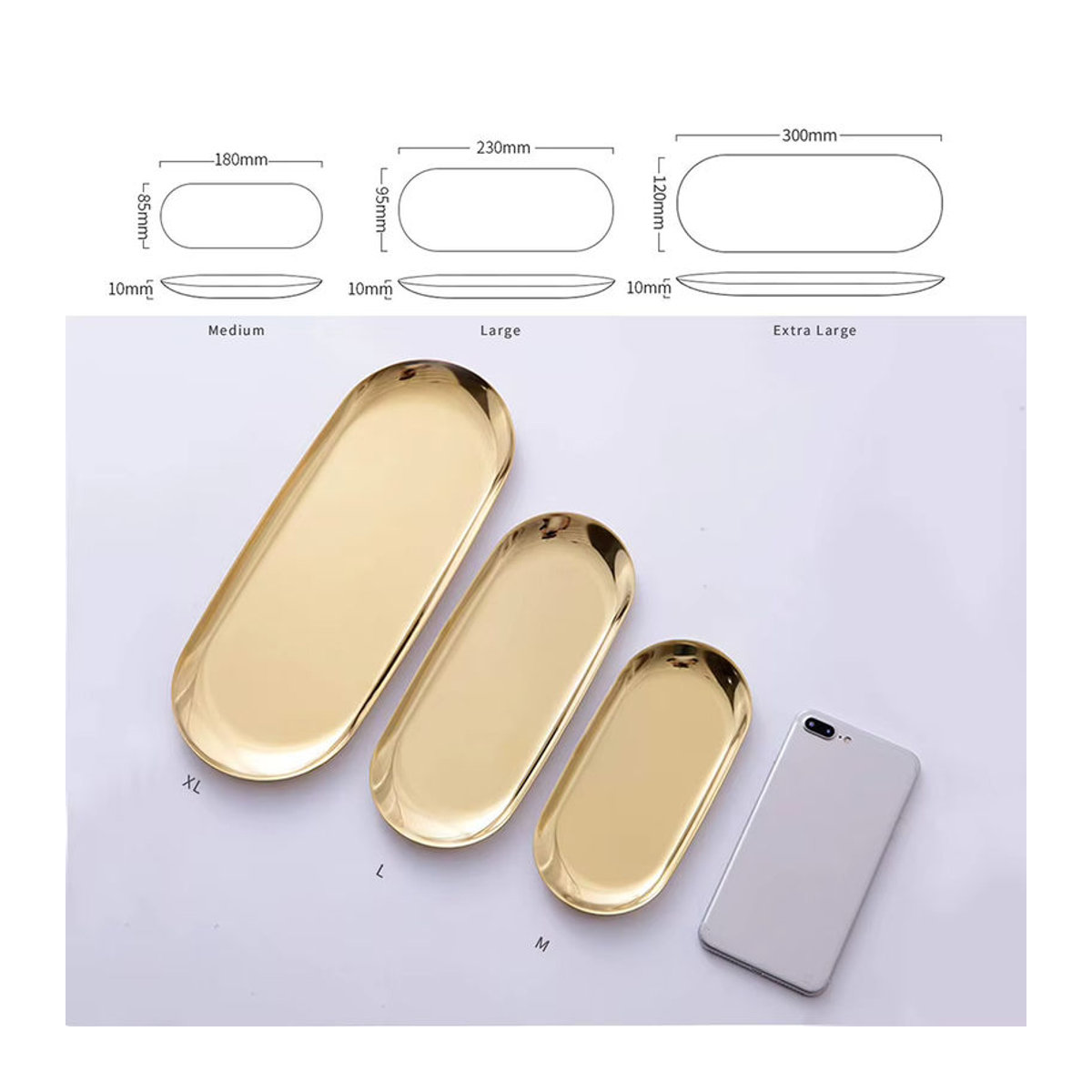 LEENKEA Dekoration Schale Oval aus Metall in Gold als Organizer für Obst, Schmuck oder Accessoires - Bild 6