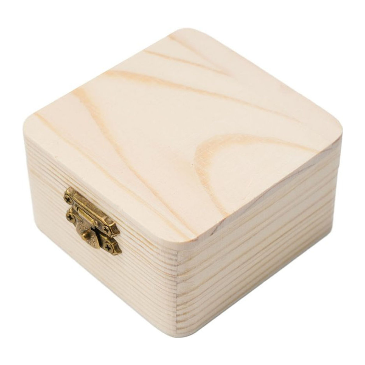 LEENKEA Naturholz Aufbewahrungsbox aus Holz in Braun und Beige, quadratische Geschenkbox für Kleinigkeiten, B/T/H: 8 x 8 x 4,5 cm - Bild 1