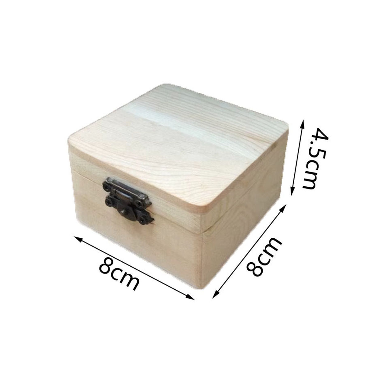 LEENKEA Naturholz Aufbewahrungsbox aus Holz in Braun und Beige, quadratische Geschenkbox für Kleinigkeiten, B/T/H: 8 x 8 x 4,5 cm - Bild 3