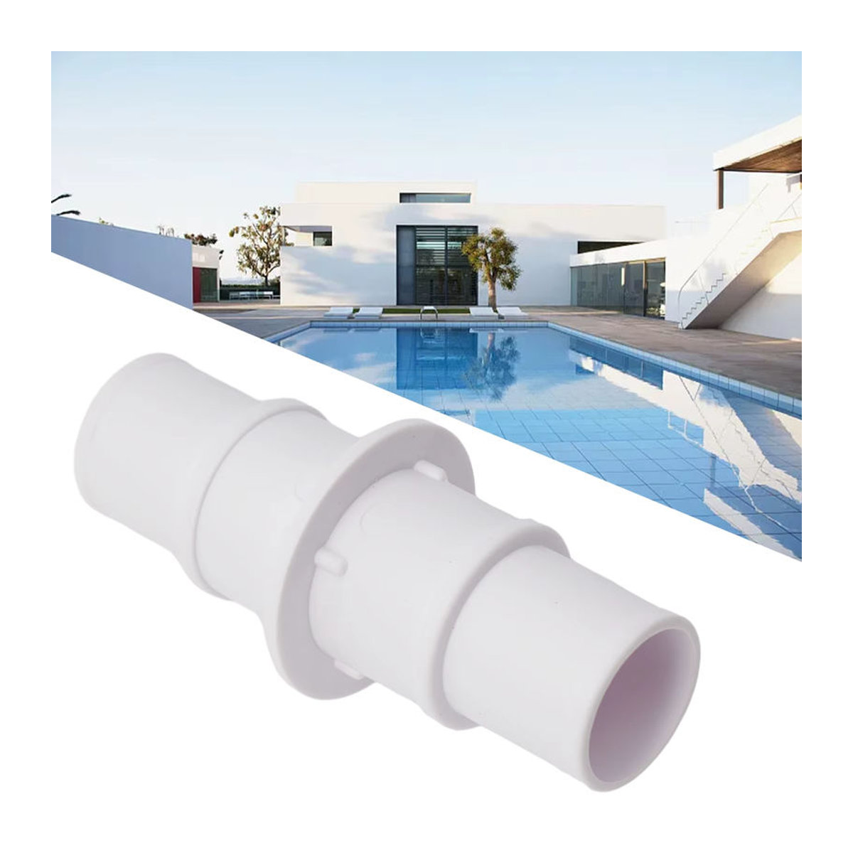 LEENKEA Schlauchanschluss Kupplung für Schwimmbad Staubsauger in Weiß aus Kunststoff, 1-1/2 Zoll - Bild 2