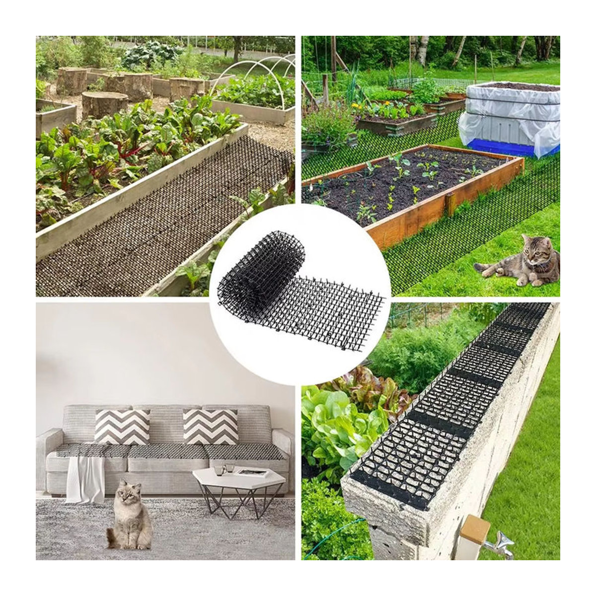 LEENKEA Tierabwehrmatte Schwarz 200 x 30 cm zur Abschreckung von Hunden und Katzen für den Garten - Bild 2