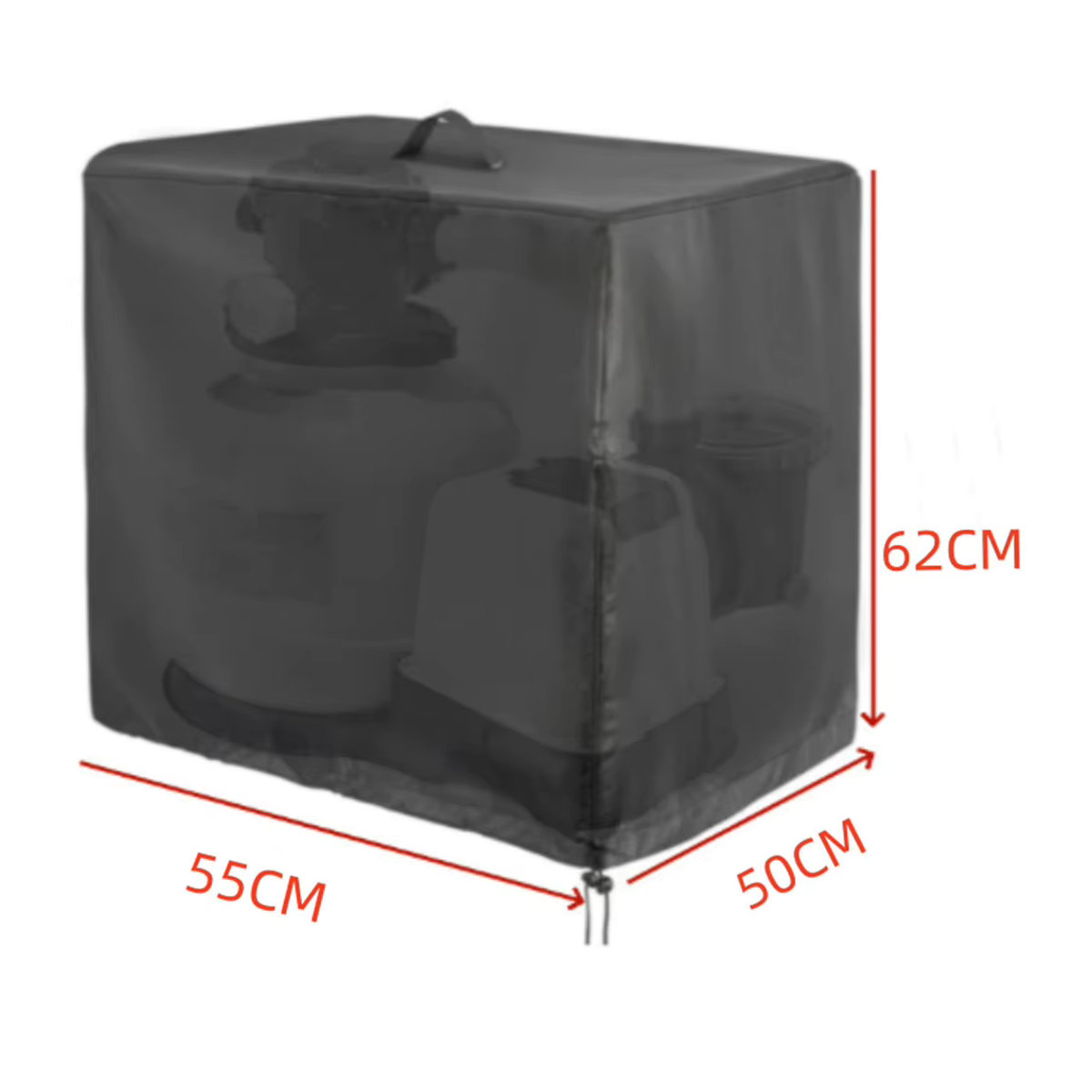 LEENKEA Wasserdichte Sandfilter-Abdeckung aus 420D Oxford-Gewebe für Krystal Klar Poolpumpen und Whirlpools, B/T/H: 55 x 50 x 62 cm - Bild 6