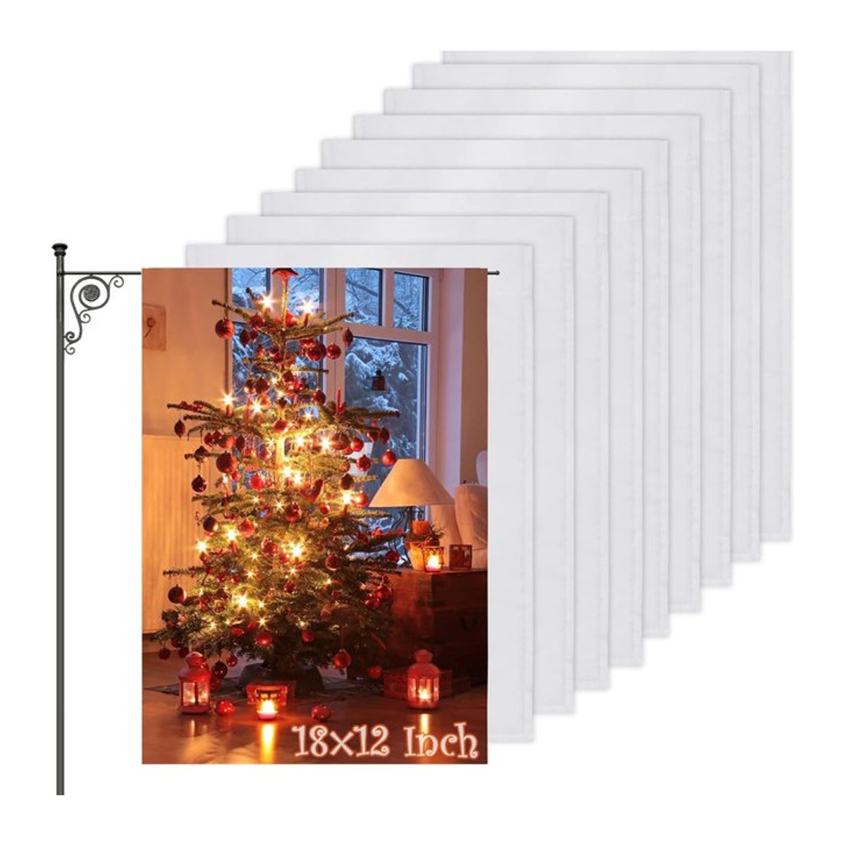 Leere Gartenfahnen aus Polyester in Weiß für Sublimation und Wärmeübertragung zur DIY-Dekoration - Bild 1