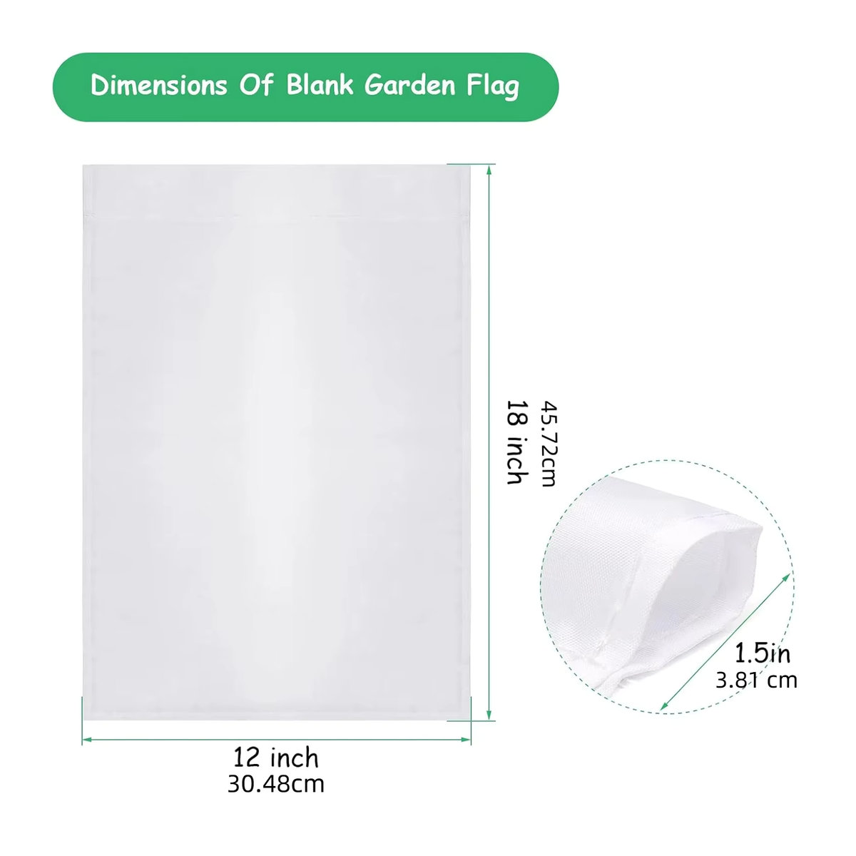 Leere Gartenfahnen aus Polyester in Weiß für Sublimation und Wärmeübertragung zur DIY-Dekoration - Bild 2