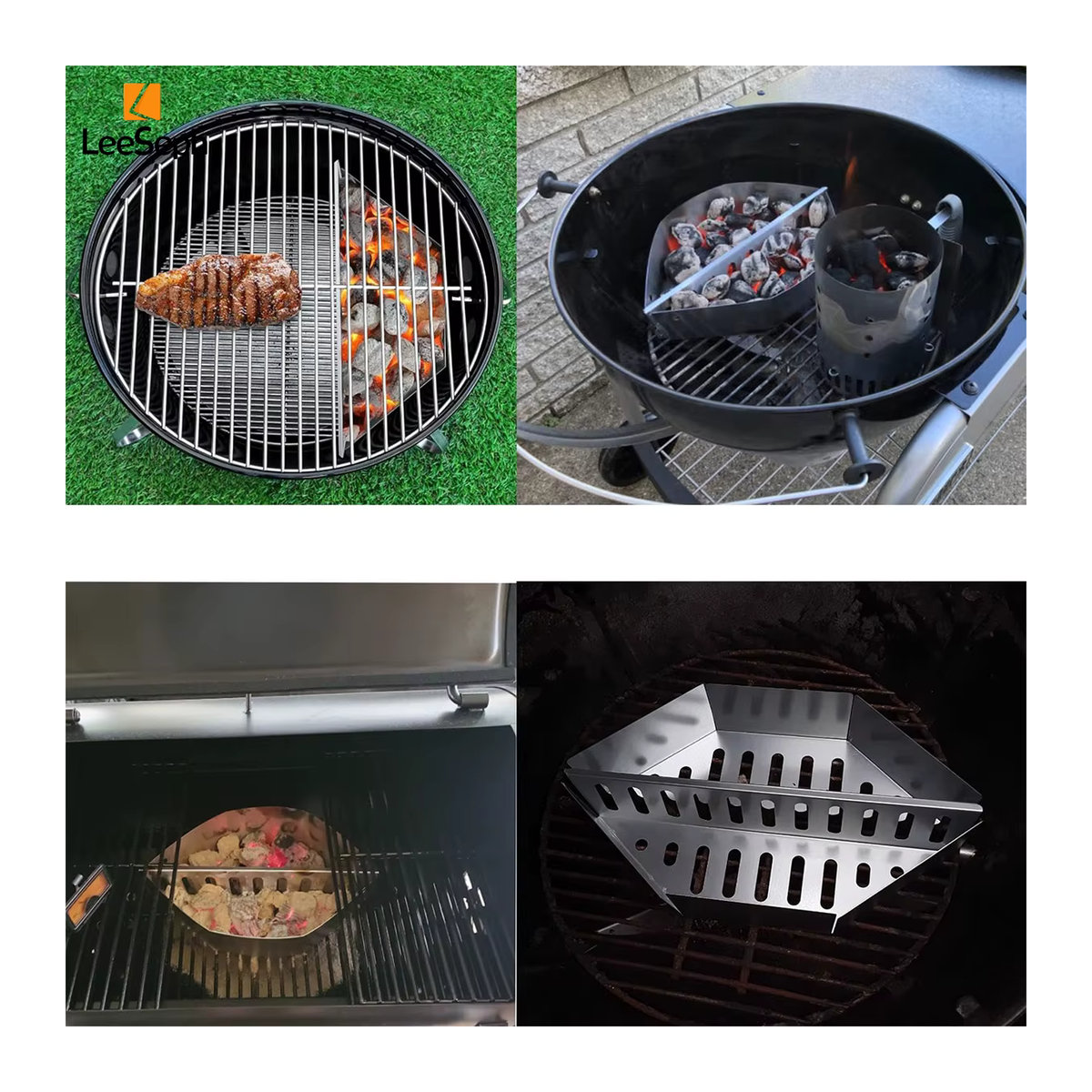 Leeseph Holzkohlekorb aus Edelstahl für Grills und Wasserkocher - Bild 5