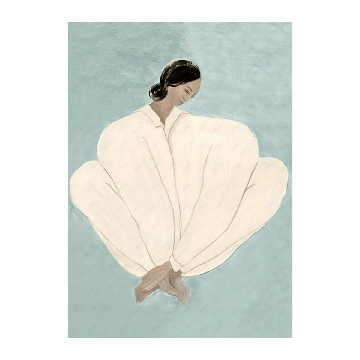 Leibert Art Decoration Painting Abstrakte Geometrische Kurven Mädchen Leinwandposter Mehrfarbig B: 70 cm, H: 100 cm, Rahmenlos - Bild 1