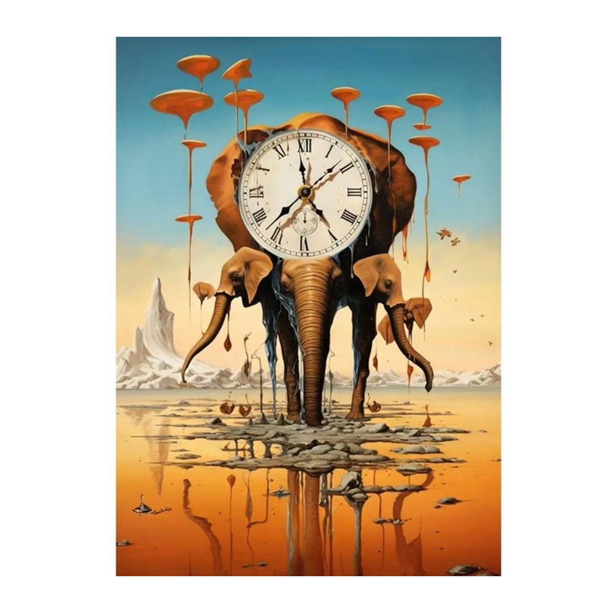 Leibert Art Decoration Painting Surrealismus Salvador Dali Temporales Paradox Leinwandbild Wandkunst Mehrfarbig B: 60 cm, H: 90 cm - Bild 1