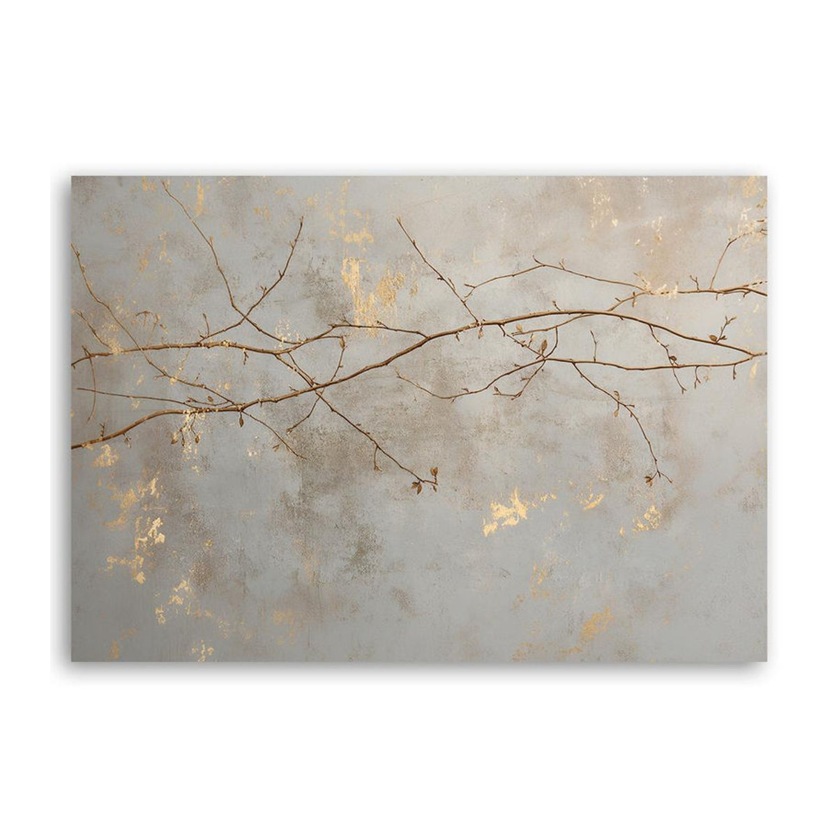 Leinwandbild Feeby Blätter und Zweige Natur in Grau, B: 90 cm, H: 60 cm - Bild 2