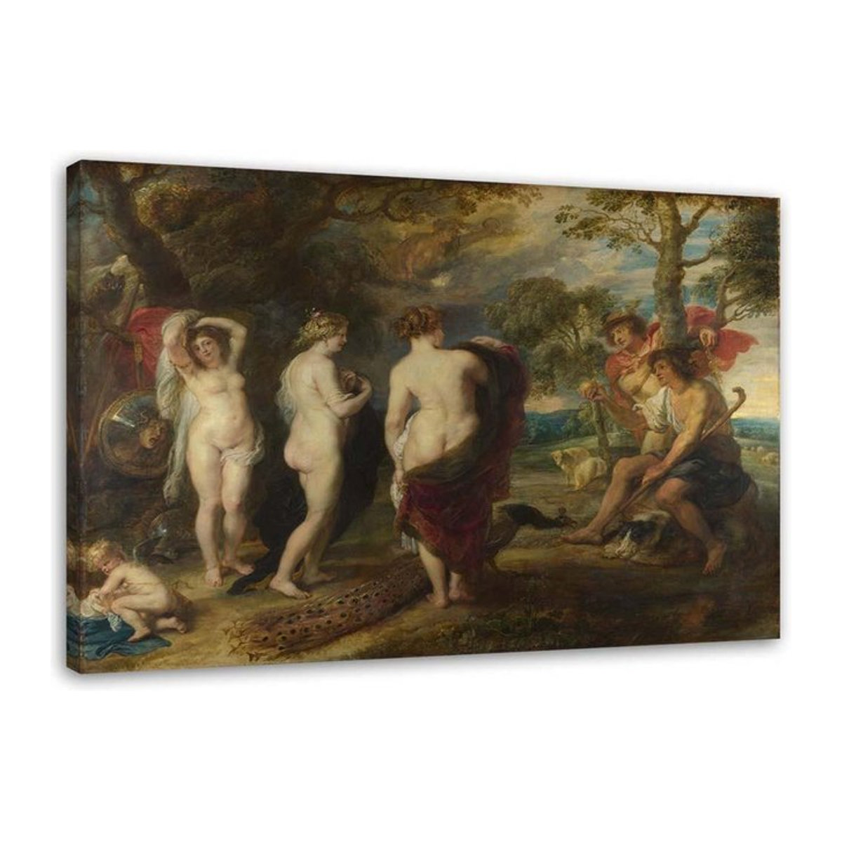 Leinwandbild Feeby Reproduktion Urteil des Paris von P. P. Rubens, Querformat, mehrfarbig, B: 60 cm, H: 60 cm, T: 40 cm - Bild 1