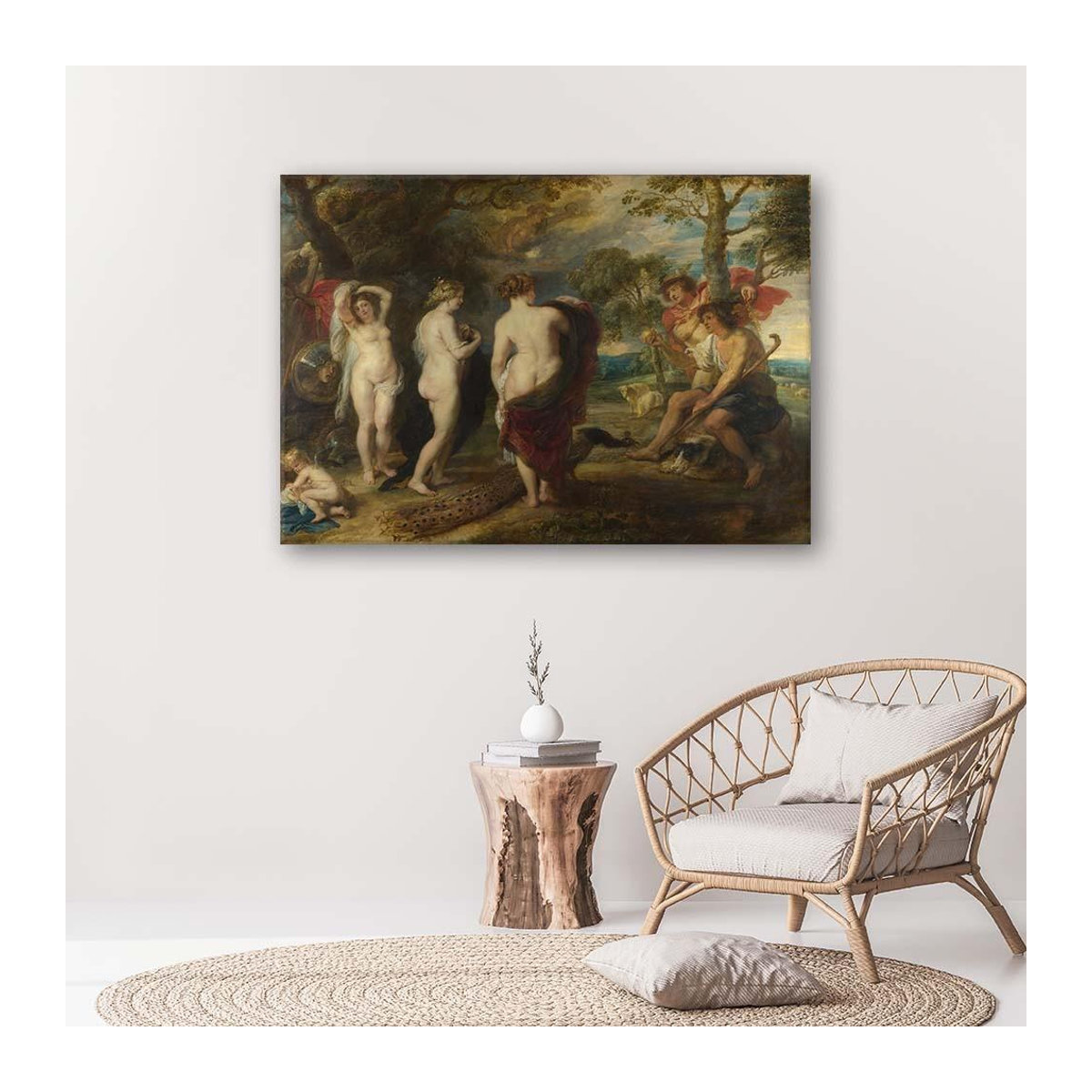Leinwandbild Feeby Reproduktion Urteil des Paris von P. P. Rubens, Querformat, mehrfarbig, B: 60 cm, H: 60 cm, T: 40 cm - Bild 2