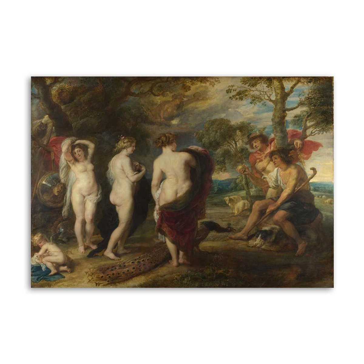 Leinwandbild Feeby Reproduktion Urteil des Paris von P. P. Rubens, Querformat, mehrfarbig, B: 60 cm, H: 60 cm, T: 40 cm - Bild 3