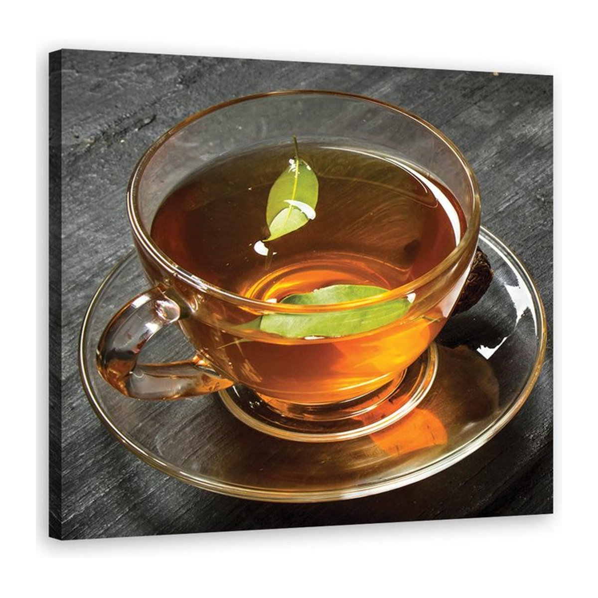 Leinwandbild Feeby Tasse Tee in Braun, quadratisch, B/H: 30 x 30 cm - Bild 1