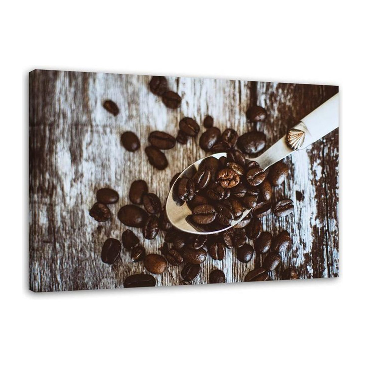 Leinwandbild Kaffeebohnenholz von Feeby, Breite: 60 cm, Höhe: 40 cm - Bild 1