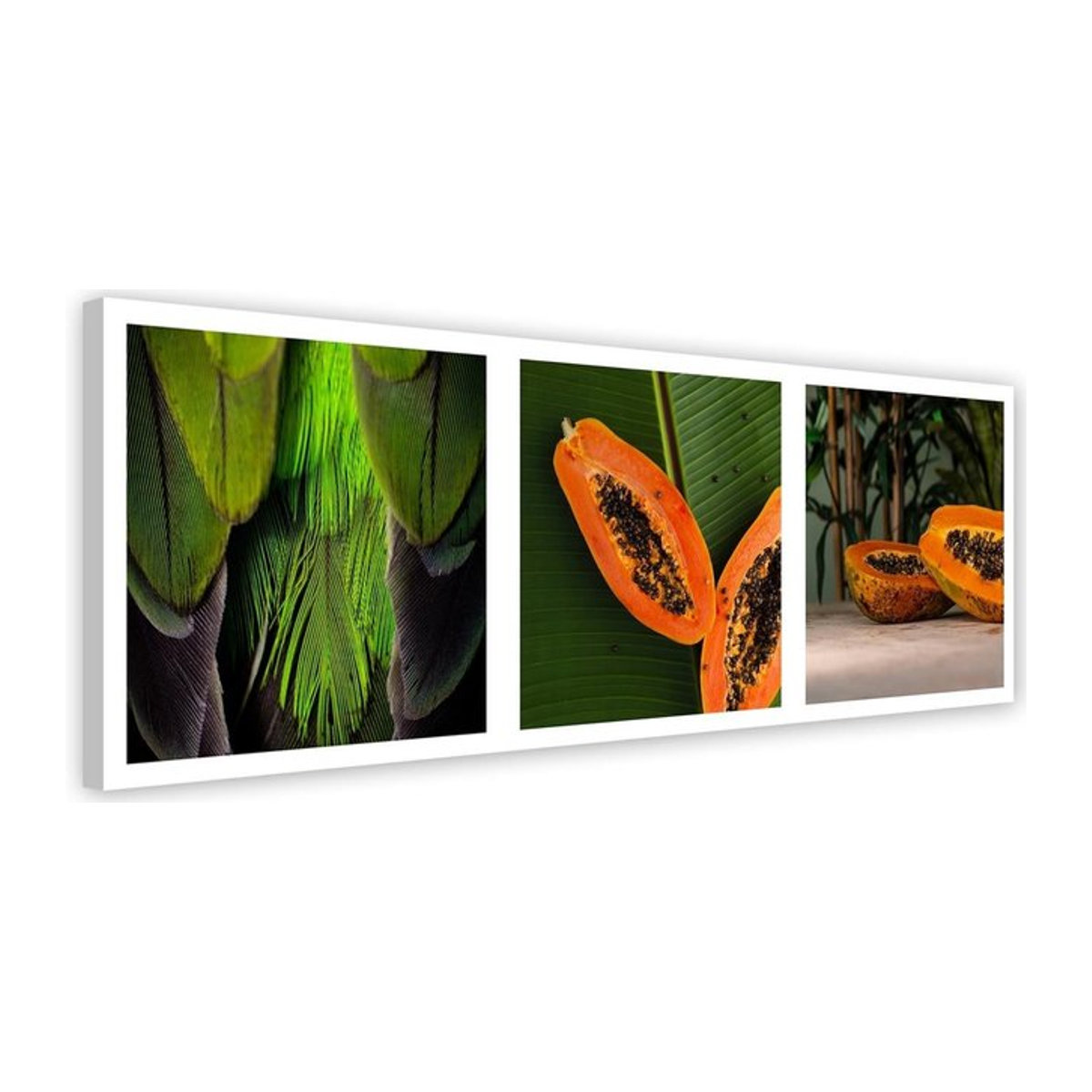 Leinwandbild Papaya-Panorama von Feeby, Landschaftsmotiv auf MDF, Breite: 90 cm, Höhe: 90 cm, Tiefe: 2 cm - Bild 1