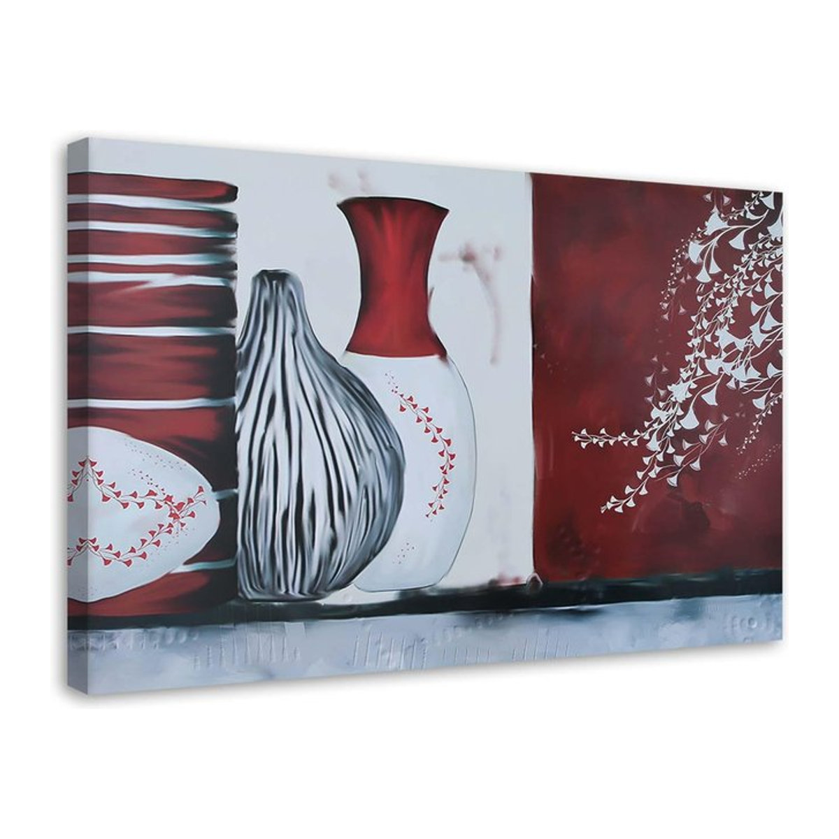 Leinwandbild Stillleben Vase von Feeby in Rot, Breite: 60 cm, Höhe: 60 cm, Tiefe: 2 cm - Bild 1