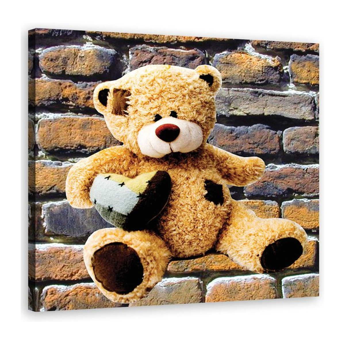 Leinwandbild Teddybär mit Herz von Feeby, Multicolor, B/H: 30 x 30 cm - Bild 1