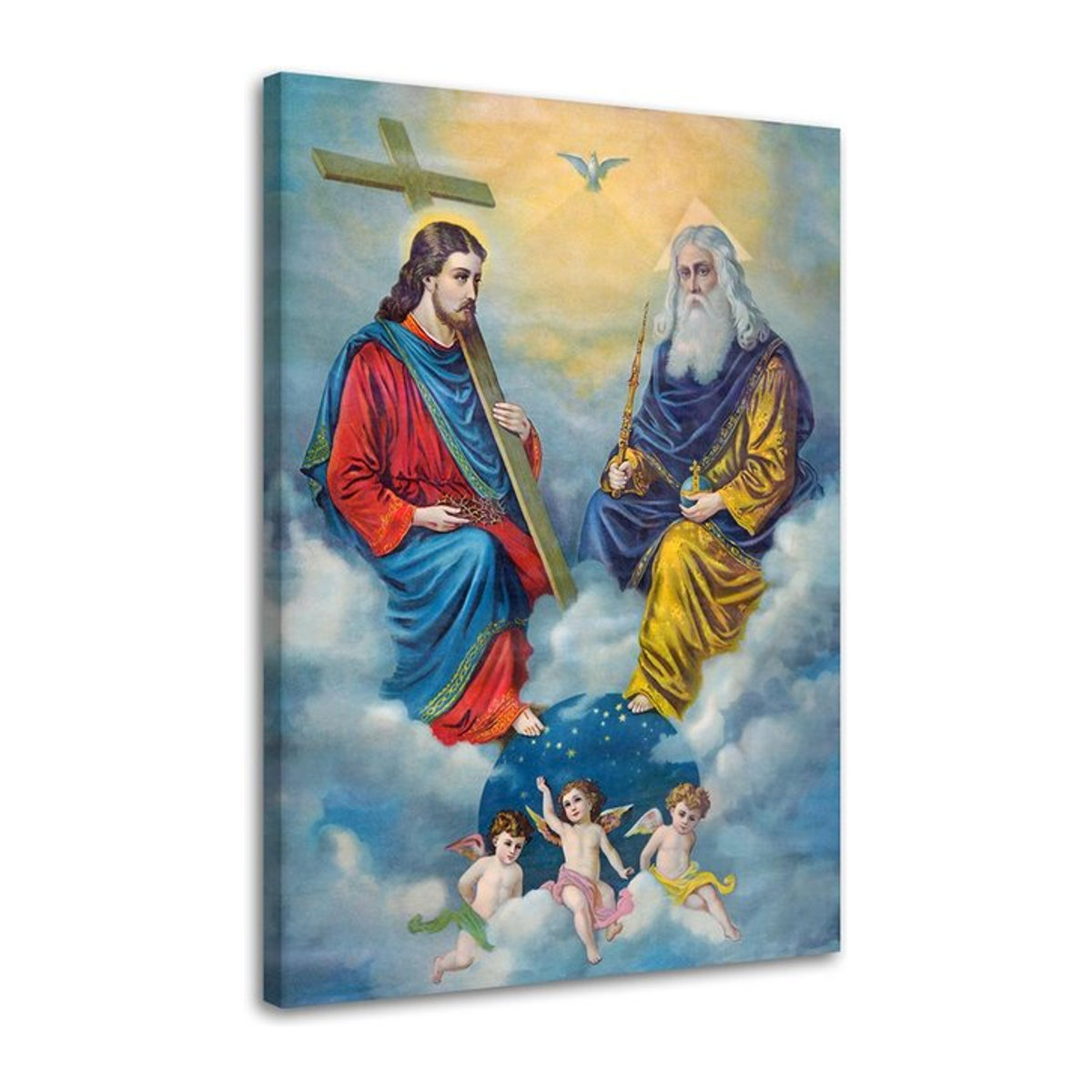 Leinwanddruck Dreifaltigkeit Porträt von Feeby in Blau und Mehrfarbig, B: 40 cm, H: 60 cm - Bild 1