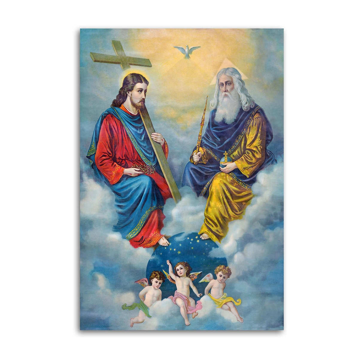 Leinwanddruck Dreifaltigkeit Porträt von Feeby in Blau und Mehrfarbig, B: 40 cm, H: 60 cm - Bild 3