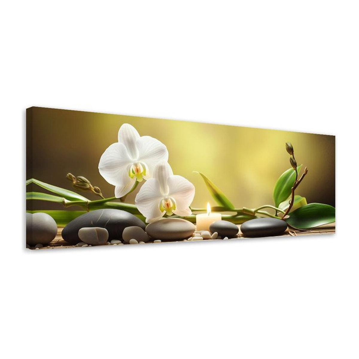 Leinwanddruck Feeby Zen-Komposition in Gelb, B: 90 cm, H: 90 cm - Bild 1