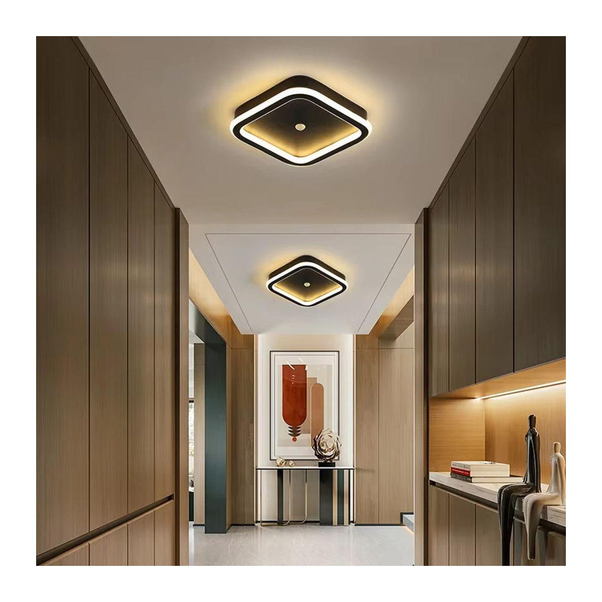 LEITELL Moderne LED-Deckenlampe mit PIR-Bewegungsmelder in Schwarz für Innenräume - Bild 2