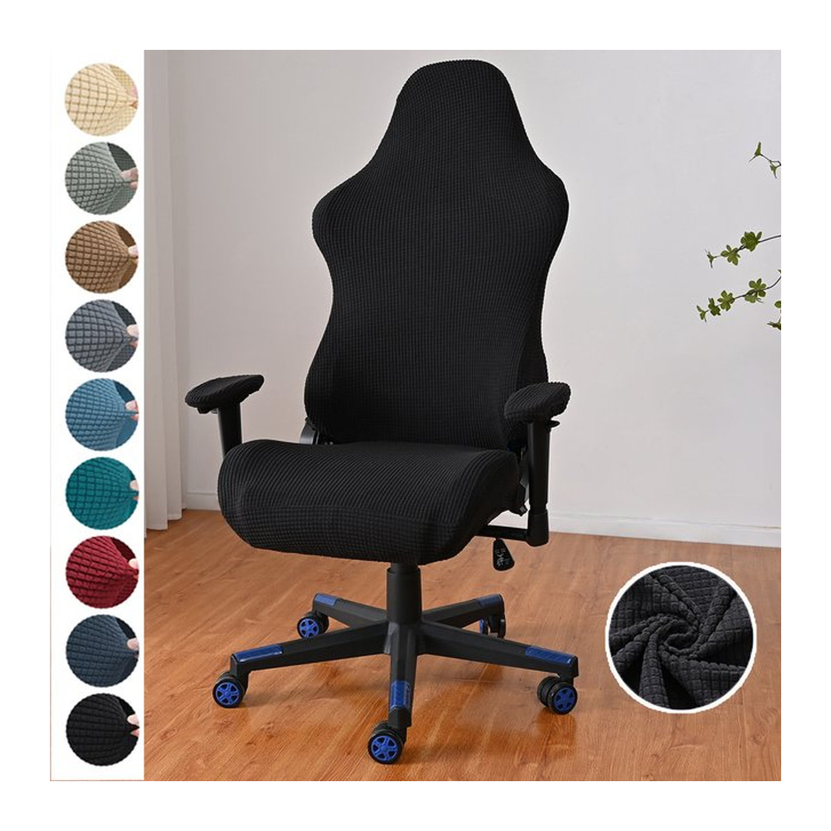 Leorate Gaming-Stuhl Bezug aus weichem Polar Fleece in Rot oder Schwarz - Bild 1