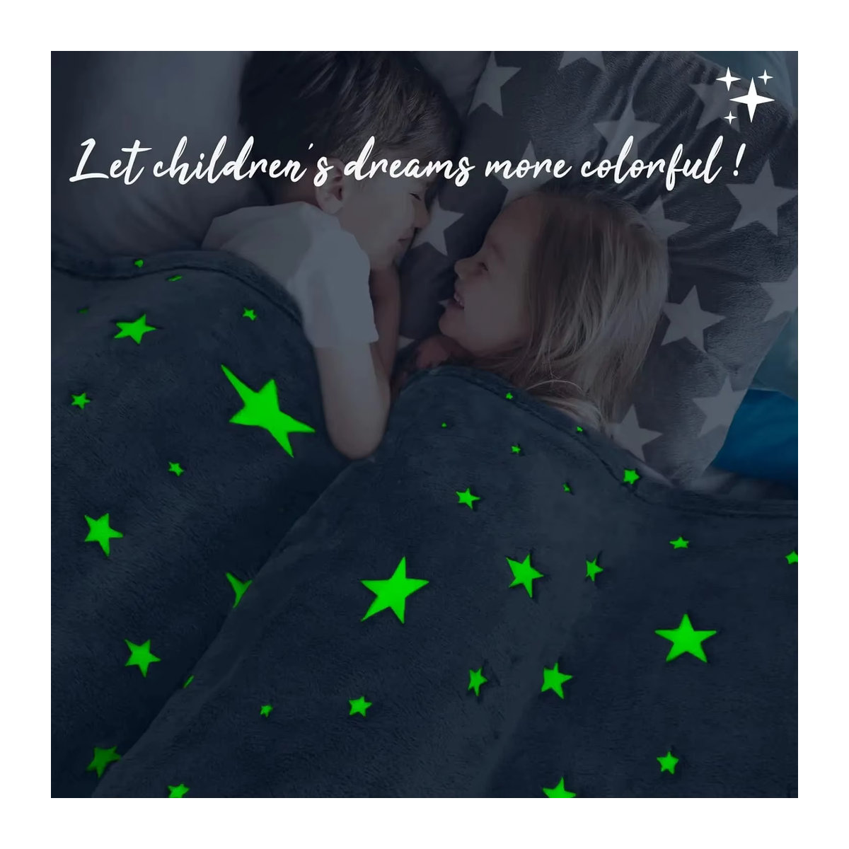 Leuchtende Decke mit Glitzer-Sternen in Dunklem Mond Design für Kinder und Kindergarten, Grau - Bild 4