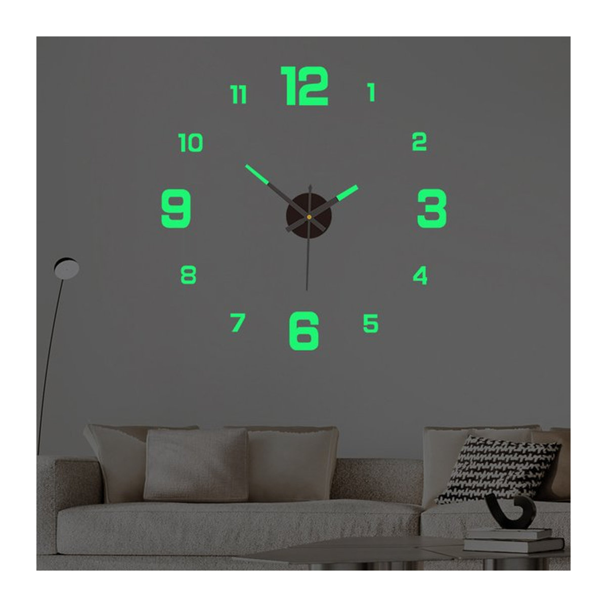 Leuchtende digitale Wanduhr mit geometrischem Design für Wohnzimmer und Schlafzimmer, B/H/T: 40 x 40 x 40 cm - Bild 1
