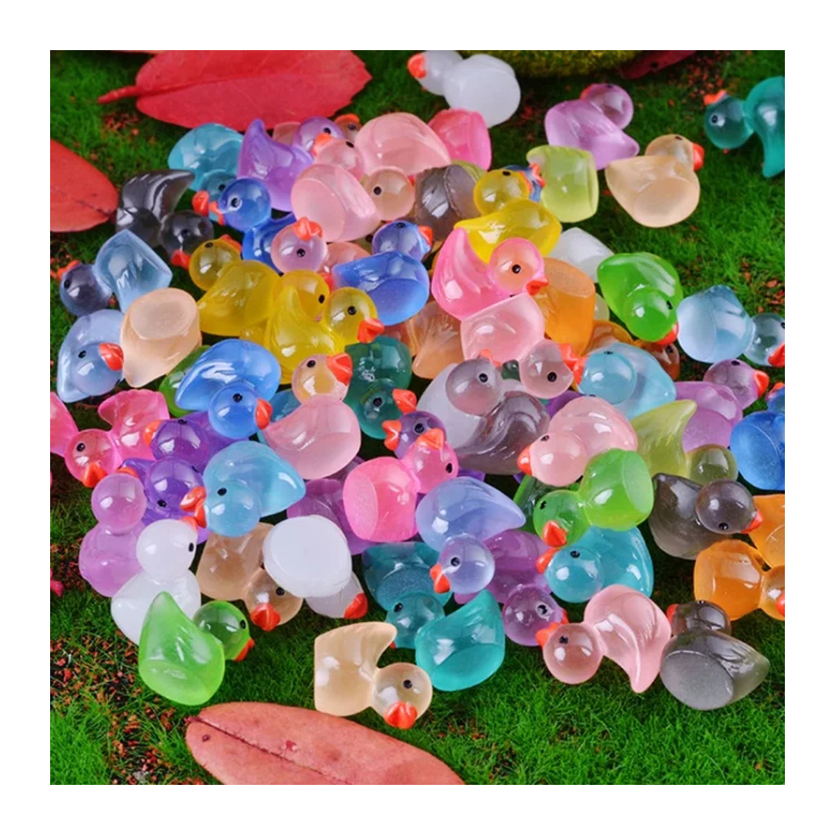 Leuchtende Mini-Entenfiguren für Moos-Mikrolandschaften und Feengärten in Multicolor - Bild 1