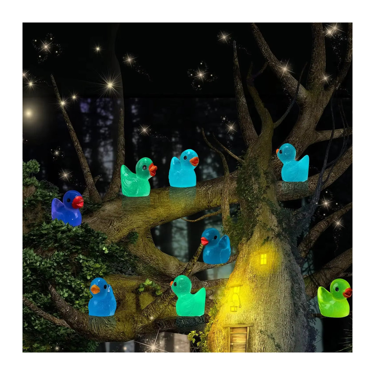 Leuchtende Mini-Entenfiguren für Moos-Mikrolandschaften und Feengärten in Multicolor - Bild 3