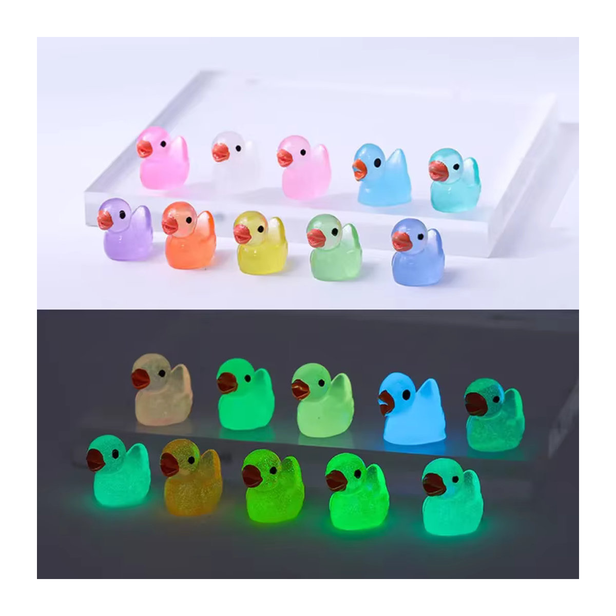 Leuchtende Mini-Entenfiguren für Moos-Mikrolandschaften und Feengärten in Multicolor - Bild 4