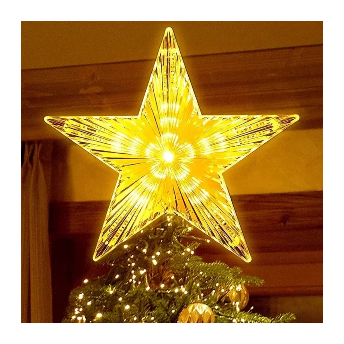 Leuchtender Weihnachtsstern als LED Baumtopper für deine Weihnachtsbaumdekoration - Bild 1