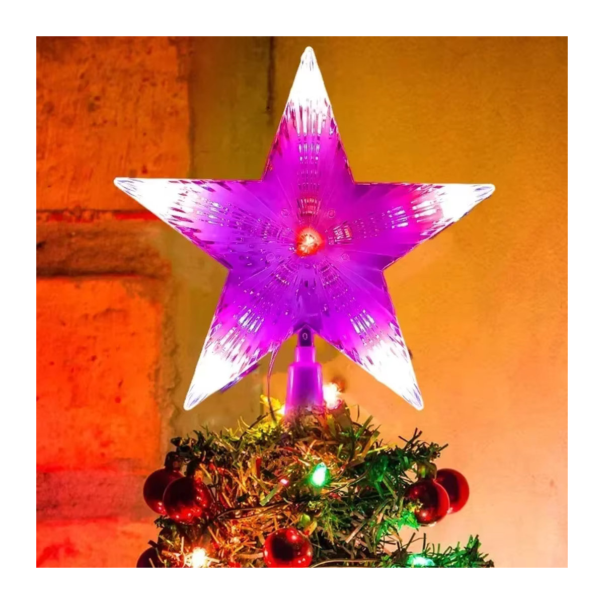 Leuchtender Weihnachtsstern als LED Baumtopper für deine Weihnachtsbaumdekoration - Bild 2